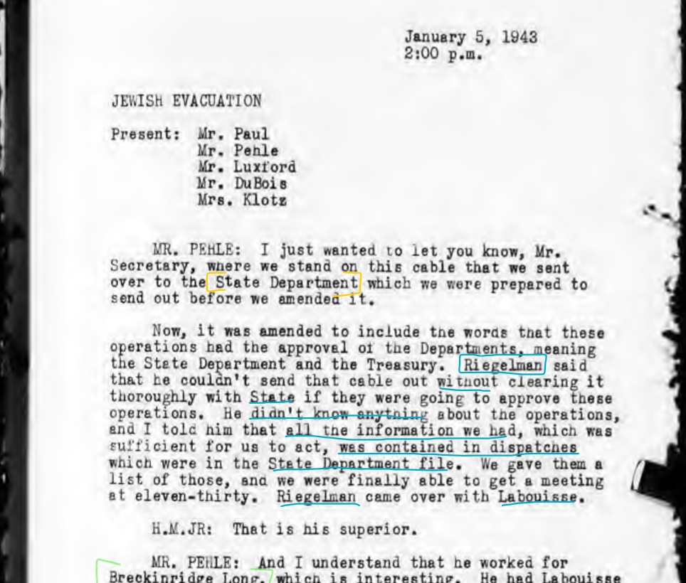 Transcript of meeting January 5, 1944 on "Jewish evacuation" MD Vol 691, p. 55