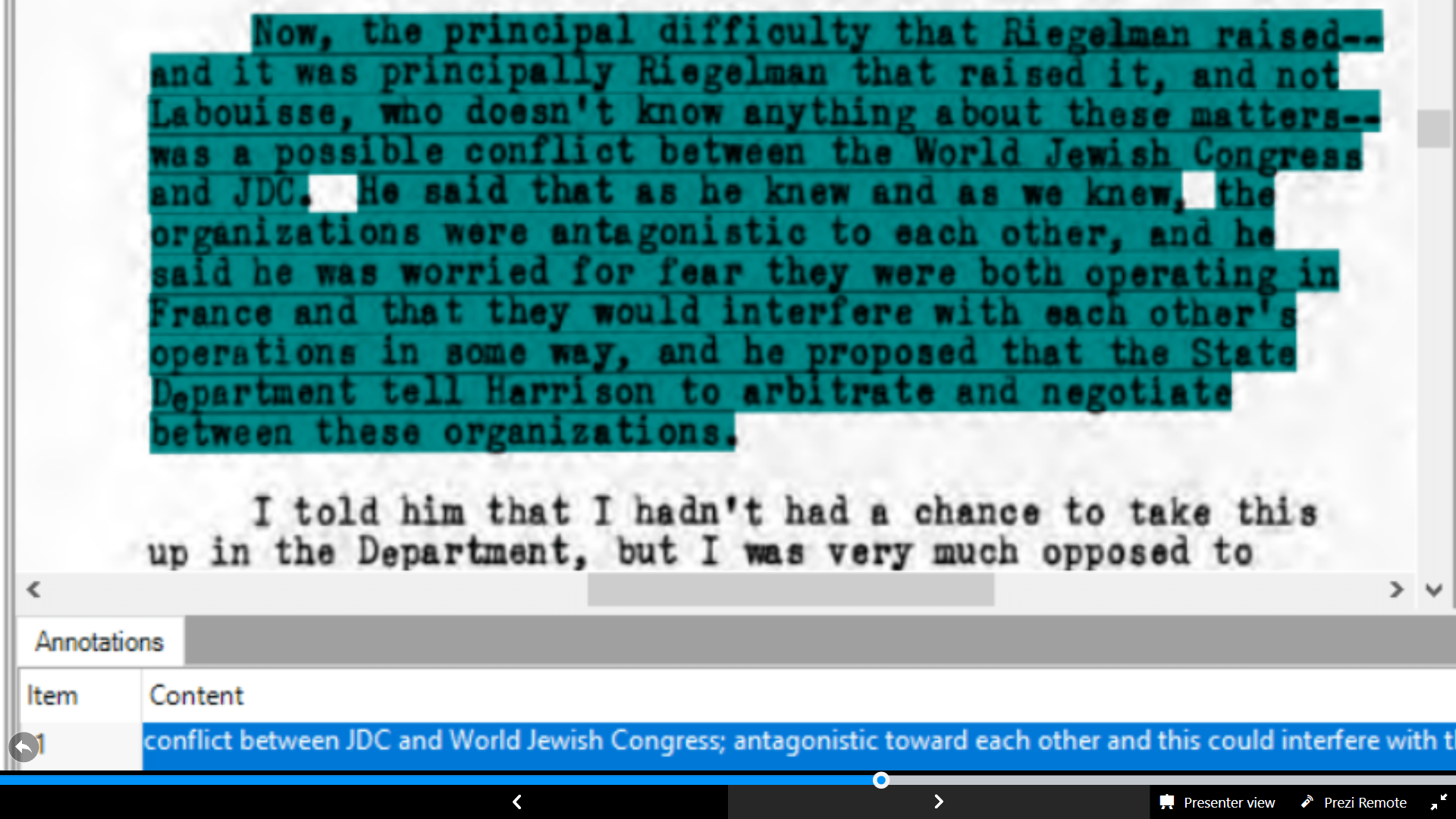 January 5, 1944, MD 691, p. 59, Pehle explains Riegelman's statement